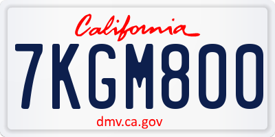 CA license plate 7KGM800