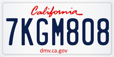 CA license plate 7KGM808