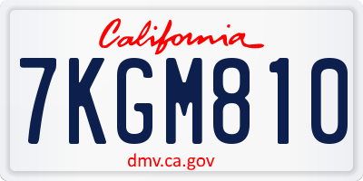 CA license plate 7KGM810