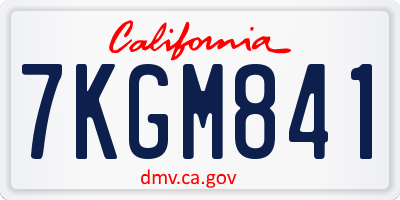CA license plate 7KGM841