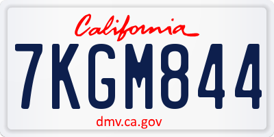 CA license plate 7KGM844
