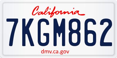 CA license plate 7KGM862
