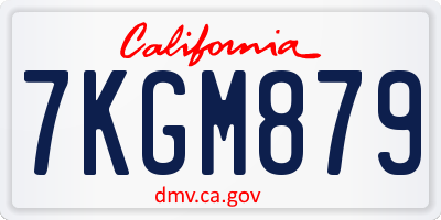 CA license plate 7KGM879