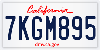 CA license plate 7KGM895