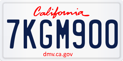 CA license plate 7KGM900