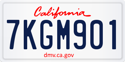 CA license plate 7KGM901