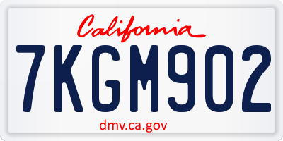 CA license plate 7KGM902