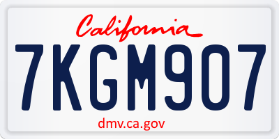CA license plate 7KGM907