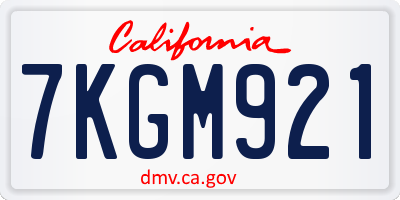 CA license plate 7KGM921