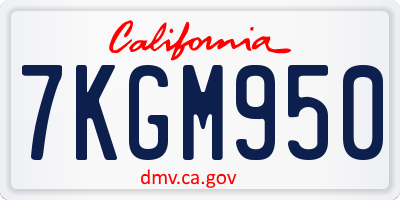 CA license plate 7KGM950