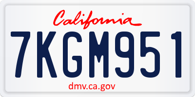 CA license plate 7KGM951