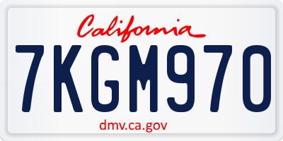 CA license plate 7KGM970