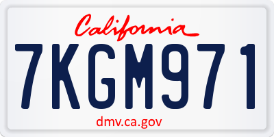 CA license plate 7KGM971