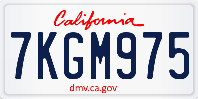 CA license plate 7KGM975