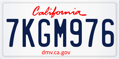 CA license plate 7KGM976