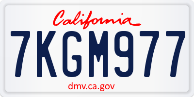 CA license plate 7KGM977