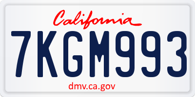 CA license plate 7KGM993