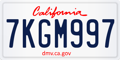 CA license plate 7KGM997