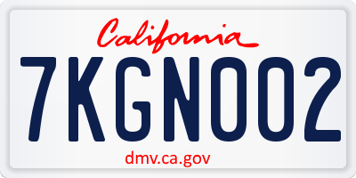 CA license plate 7KGN002