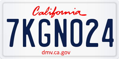 CA license plate 7KGN024