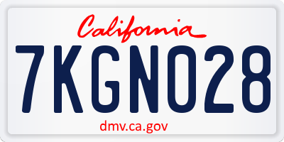 CA license plate 7KGN028