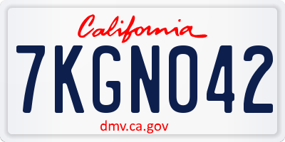 CA license plate 7KGN042