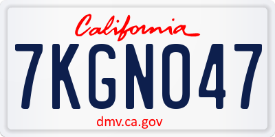 CA license plate 7KGN047