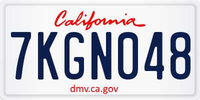 CA license plate 7KGN048