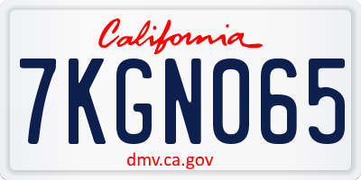 CA license plate 7KGN065