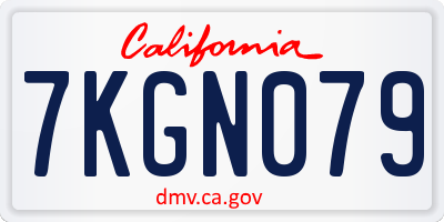 CA license plate 7KGN079