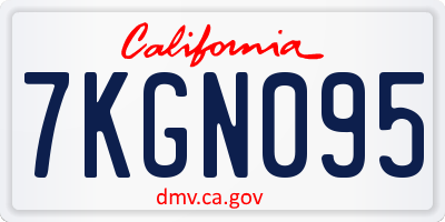 CA license plate 7KGN095