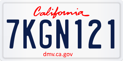 CA license plate 7KGN121