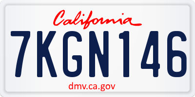 CA license plate 7KGN146