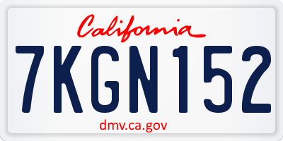 CA license plate 7KGN152