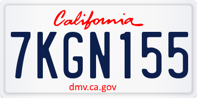 CA license plate 7KGN155