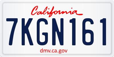 CA license plate 7KGN161