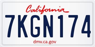CA license plate 7KGN174