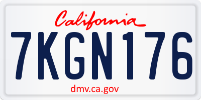 CA license plate 7KGN176