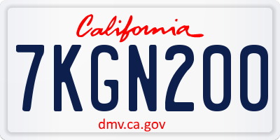 CA license plate 7KGN200