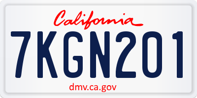 CA license plate 7KGN201