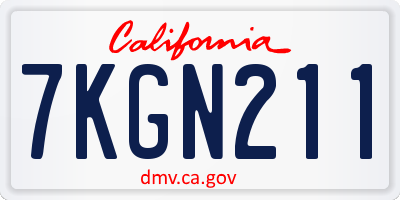 CA license plate 7KGN211