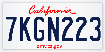 CA license plate 7KGN223
