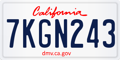 CA license plate 7KGN243