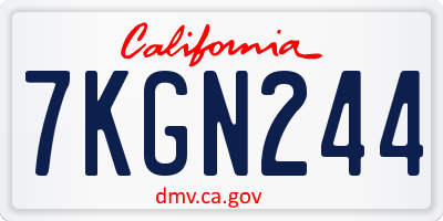 CA license plate 7KGN244