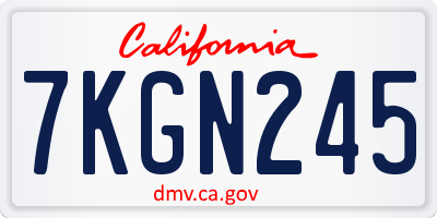 CA license plate 7KGN245