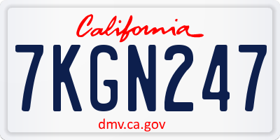 CA license plate 7KGN247