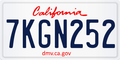 CA license plate 7KGN252