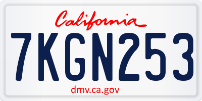 CA license plate 7KGN253