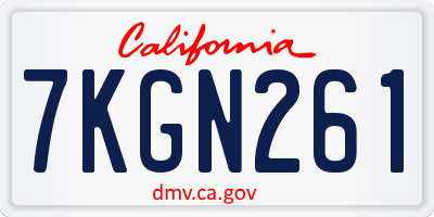 CA license plate 7KGN261