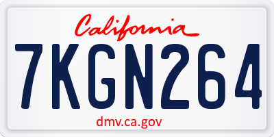 CA license plate 7KGN264